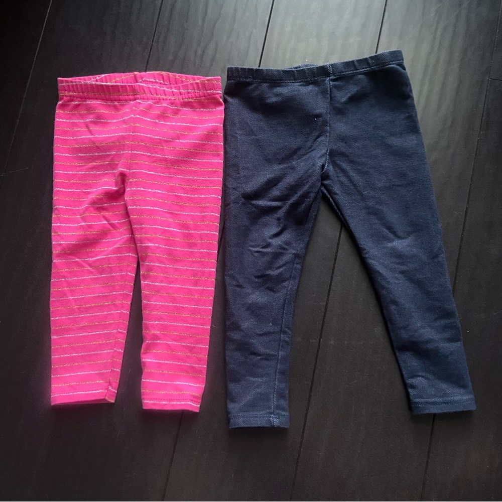 Falls Creek Kids Jeggings & Garanimals baby girl pink glitter stripe legging 18M